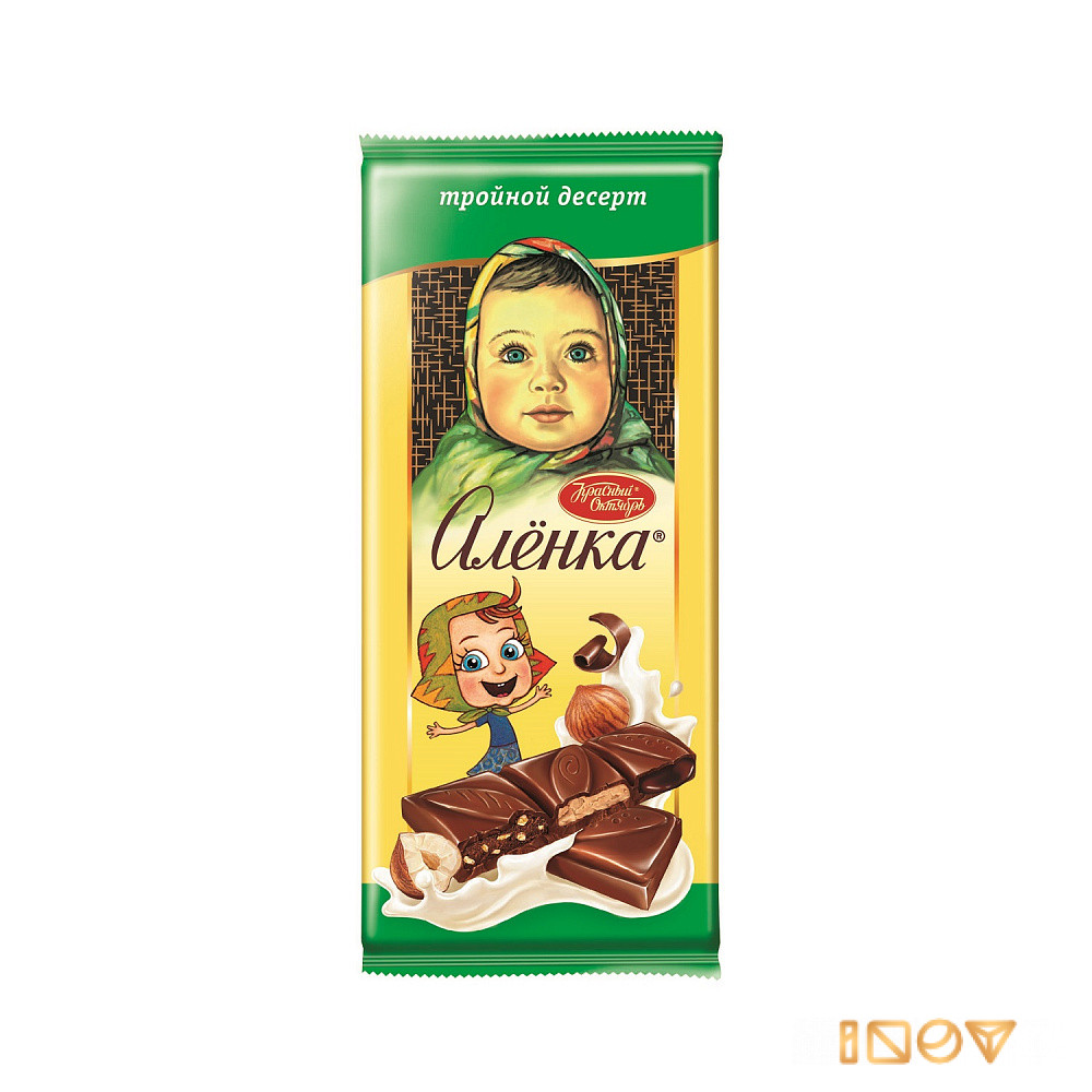 Шоколад Аленка с начинкой Тройной десерт, Красный Октябрь, 90 гр.