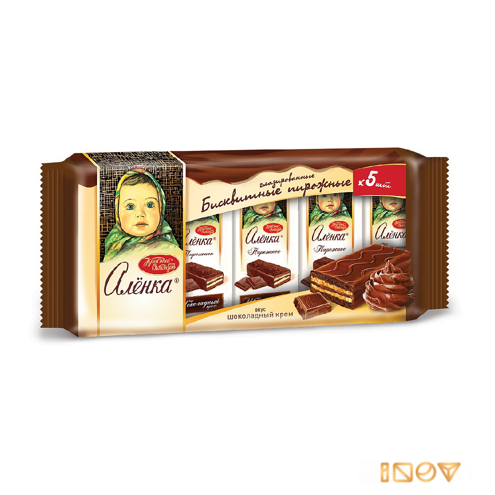 Бисквитное пирожное Алёнка, вкус шоколадный крем, Южуралкондитер, 240 гр.