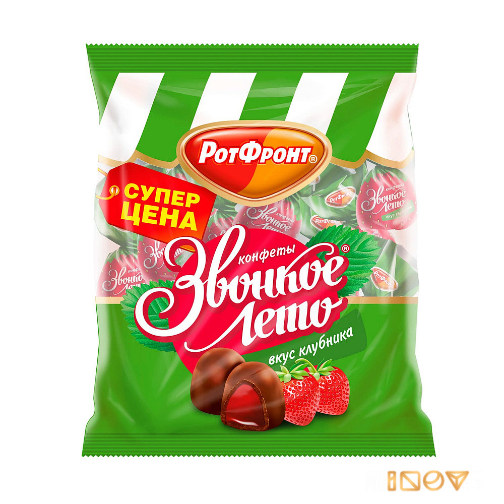 Конфеты Звонкое лето со вкусом клубники, Рот Фронт, 250 гр.