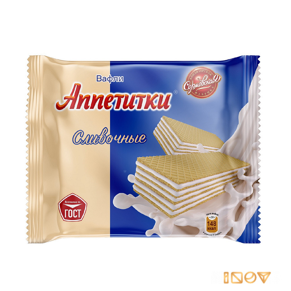Вафли Аппетитки сливочные, Сормовская кондитерская фабрика, 225 гр.