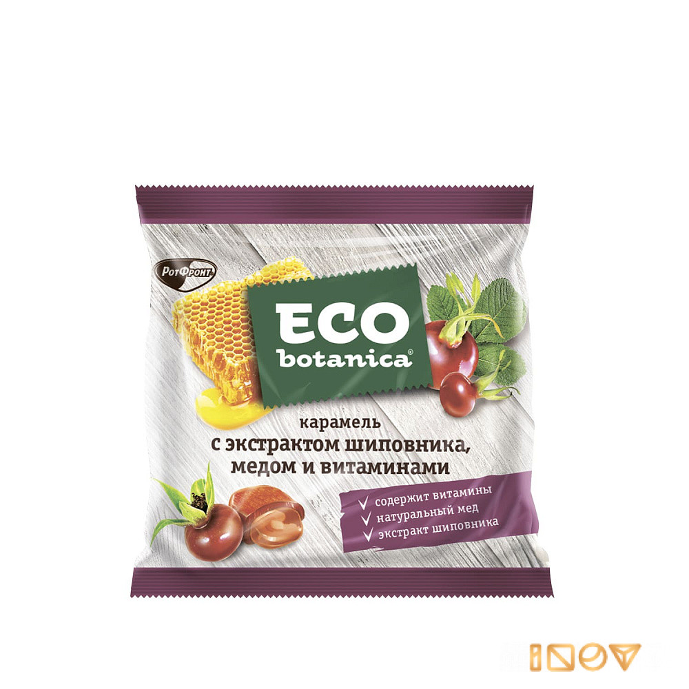 Карамель Eco-botanica с экстрактом шиповника, медом и витаминами, 150 гр.