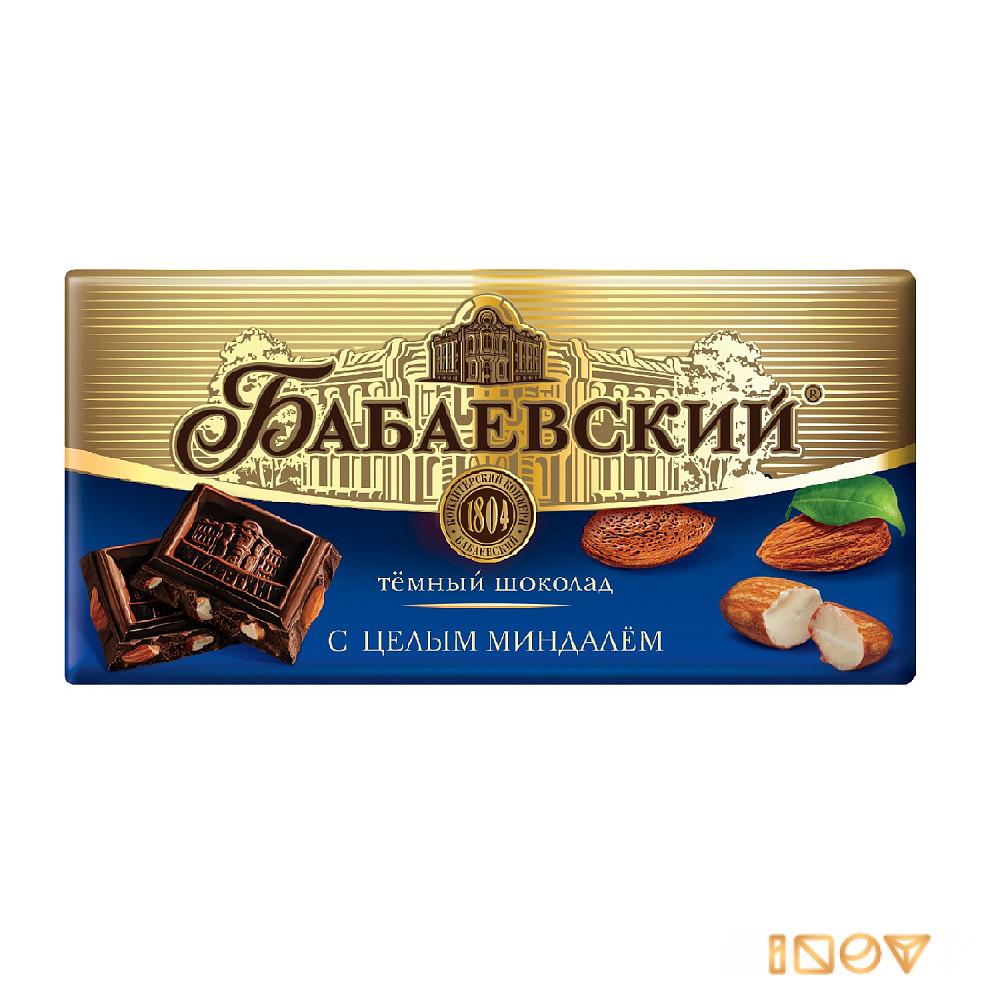Шоколад Бабаевский темный, с целым миндалем, 100 гр.