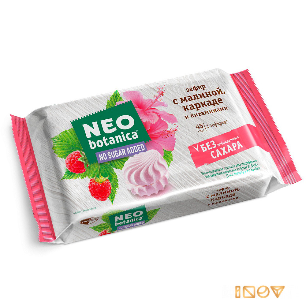 Зефир Neo-botanica No Sugar Added, с малиной, каркаде и витаминами, 135 гр