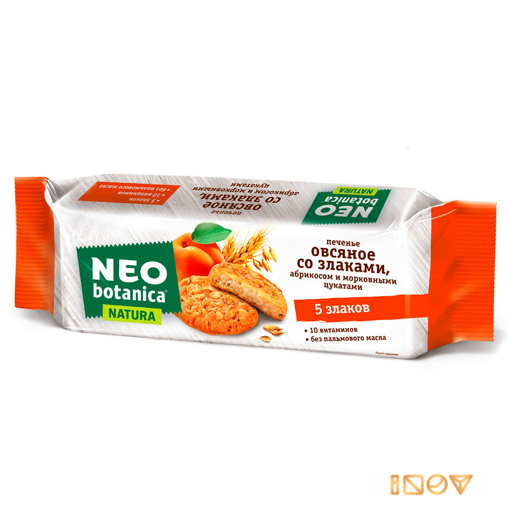 Печенье овсяное Neo-Botanica Natura, с абрикосом и морковными цукатами, 280 гр