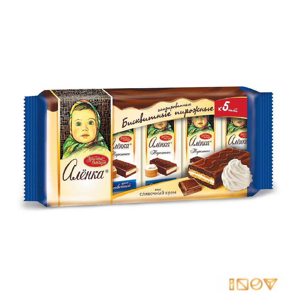 Бисквитные пирожные Аленка вкус сливочный крем, 200 гр.