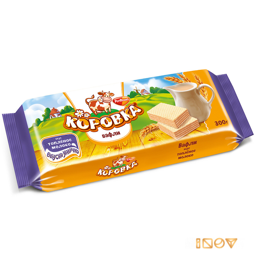 Вафли Коровка со вкусом топленого молока, Рот Фронт, 300 гр.